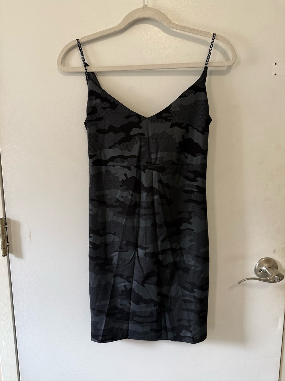 Jump Apparel Black & Charcoal Camo Slip Dress Size M